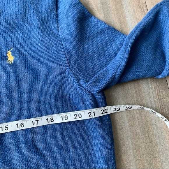 Vtg Polo Ralph Lauren men’s cotton knit half zip sweater blue size large - Picture 6 of 6